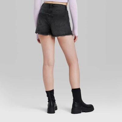Women's High-Rise EasyRigid Cutoff Denim Shorts - Wild Fable™ Black Wash 2 Women's High-Rise EasyRigid Cutoff Denim Shorts - Wild Fable™ Black Wash - Image 2