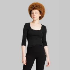 Women's Long Sleeve Scoop Neck T-Shirt - Wild Fable™ Brown