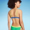 Women's Colorblock Triangle Bikini Top - Wild Fable™ Green/Blue