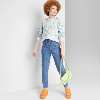 Women's Super-High Rise Curvy Tapered Jeans - Wild Fable™ Medium Wash 5 Women's Super-High Rise Curvy Tapered Jeans - Wild Fable™ Medium Wash - Image 5