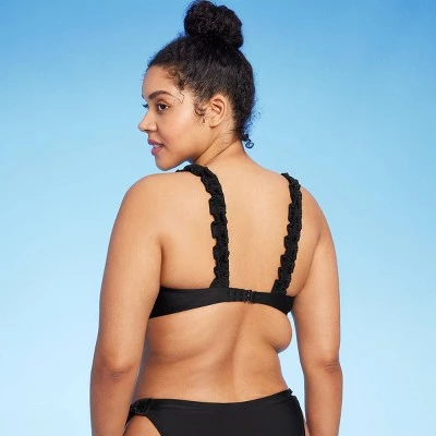 Women's Ruffle Strap Bralette Bikini Top - Wild Fable™ Light Blue 4 Women's Ruffle Strap Bralette Bikini Top - Wild Fable™ Light Blue - Image 4