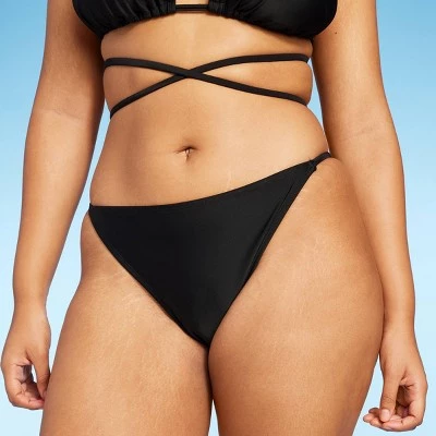 Women's Side Tab Extra Cheeky High Leg Bikini Bottom - Wild Fable™ Black 3 Women's Side Tab Extra Cheeky High Leg Bikini Bottom - Wild Fable™ Black - Image 3