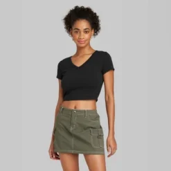 Women's Short Sleeve V-Neck 2pk Bundle T-Shirt - Wild Fable™ White