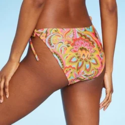 Women's Paisley Print Cheeky High Leg Bikini Bottom - Wild Fable⢠Multi