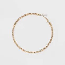 Twisted Hoop Earring Set 3pc - Wild Fable™ Gold