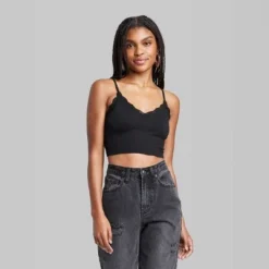 Women's Lace Trim Seamless Tank Top - Wild Fable⢠Green