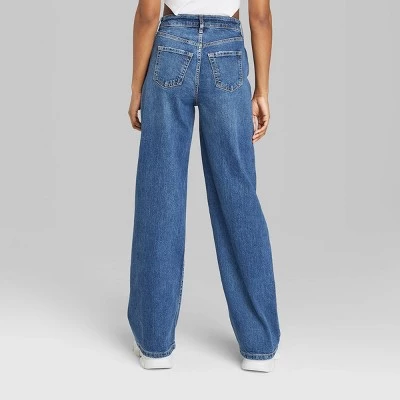 Women's High-Rise Wide Leg Baggy Jeans - Wild Fable™ Blue 2 Women's High-Rise Wide Leg Baggy Jeans - Wild Fable™ Blue - Image 2