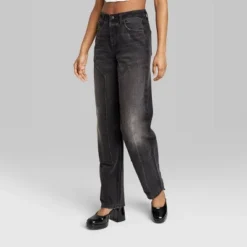 Women's High-Rise Straight Jeans - Wild Fable™ Black Wash