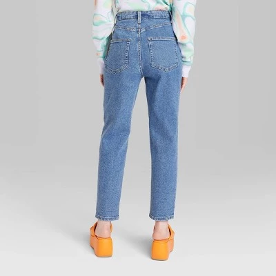 Women's Super-High Rise Curvy Tapered Jeans - Wild Fable™ Medium Wash 2 Women's Super-High Rise Curvy Tapered Jeans - Wild Fable™ Medium Wash - Image 2