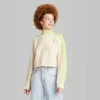 Women's Mock Turtleneck Boxy Pullover Sweater - Wild Fable™ Off-white