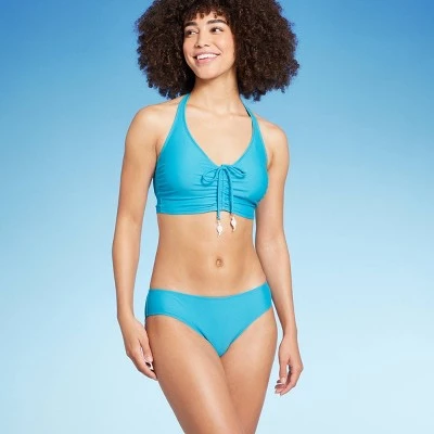 Women's Low-Rise Cheeky Hipster Bikini Bottom - Wild Fable™ Blue 2 Women's Low-Rise Cheeky Hipster Bikini Bottom - Wild Fable™ Blue - Image 2