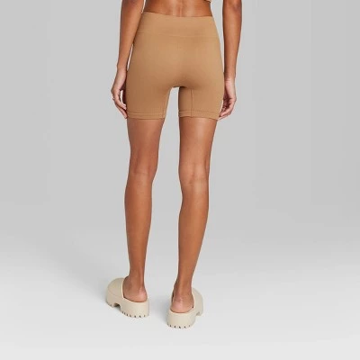 Women's High-Rise Seamless Bike Shorts - Wild Fable™ Dark Brown 2 Women's High-Rise Seamless Bike Shorts - Wild Fable™ Dark Brown - Image 2