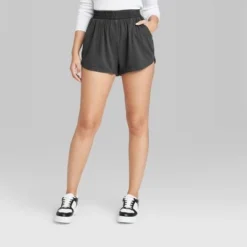 Women's Pull-On Woven Dolphin Shorts - Wild Fable™ Black