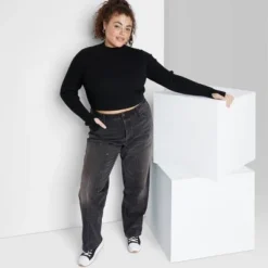 Women's High-Rise Straight Jeans - Wild Fable™ Black Wash -Outlet Modish Gems Store GUEST ccd4de93 efb8 4339 83a9 021f9843aeda 5