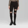 Women's Super-High Rise Distressed Skinny Jeans - Wild Fable™ Black