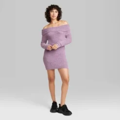 Women's Long Sleeve Mini Sweater Dress - Wild Fable™ Mauve
