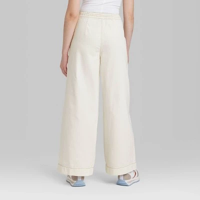 Women's Super-High Rise Soft Wide Leg Jeans - Wild Fable™ Off-White 2 Women's Super-High Rise Soft Wide Leg Jeans - Wild Fable™ Off-White - Image 2