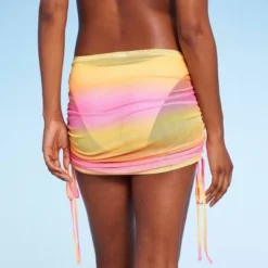 Women's Mesh Drawstring Ruched Cover Up Skirt - Wild Fable⢠White