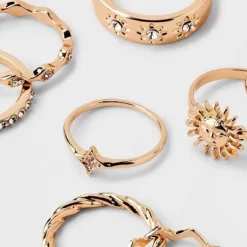 Sun and Moon Multi Ring Set 8pc - Wild Fable™ Gold