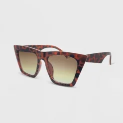 Women's Plastic Cateye Sunglasses - Wild Fable™ Brown/Tortoise Print