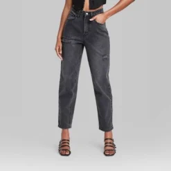 Women's Super-High Rise Curvy Tapered Jeans - Wild Fable™ Black Wash