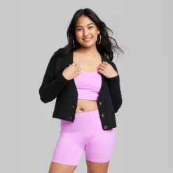 Women's Slouchy Button-Front Cardigan - Wild Fable™ Black