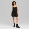 Women's Sleeveless Lace Fit & Flare Mini Skater Dress - Wild Fable™ Black