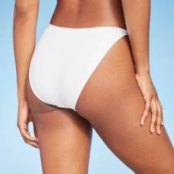 Women's High Leg Cheeky Side Tab Bikini Bottom - Wild Fable⢠White