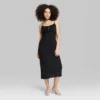 Women's Sleeveless Ruched Midi Dress - Wild Fable™ Black