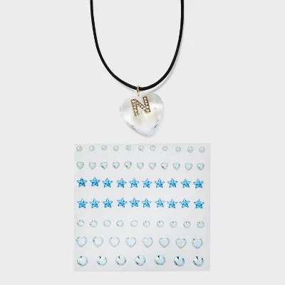 Acrylic Heart with Face Gems Pendant Necklace - Wild Fable™ Clear/Black 10 Acrylic Heart with Face Gems Pendant Necklace - Wild Fable™ Clear/Black - Image 10