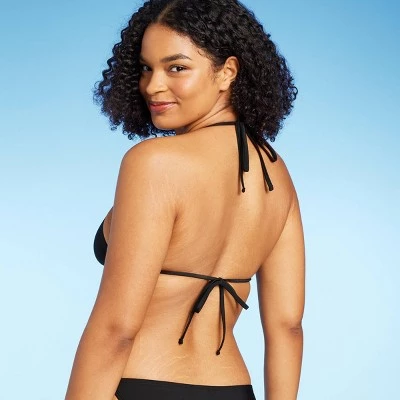 Women's Low Coverage Mini Triangle Bikini Top - Wild Fable™ Black 4 Women's Low Coverage Mini Triangle Bikini Top - Wild Fable™ Black - Image 4