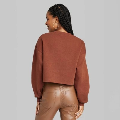 Women's Cropped Sweatshirt - Wild Fable™ Light Blue 2 Women's Cropped Sweatshirt - Wild Fable™ Light Blue - Image 2