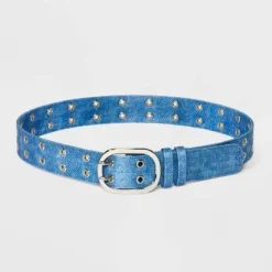 Women's Denim Grommet Belt - Wild Fable⢠Blue