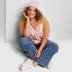 Women's Oversized Butterfly Graphic T-Shirt - Wild Fable™ Brown -Outlet Modish Gems Store GUEST ead22078 973f 4ab9 9fa4 a1a23fda7cfa 4