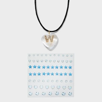 Acrylic Heart with Face Gems Pendant Necklace - Wild Fable™ Clear/Black 18 Acrylic Heart with Face Gems Pendant Necklace - Wild Fable™ Clear/Black - Image 18
