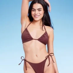 Women's Convertible Halter Triangle Bikini Top - Wild Fable™ Brown Lurex -Outlet Modish Gems Store GUEST ee1d3336 b2fd 4cbf aa3d 0573fdd8451a