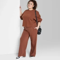 Women's High-Rise Wide Leg French Terry Sweatpants - Wild Fable™ Brown -Outlet Modish Gems Store GUEST f1abd144 5711 438c b40f 1ba24699f69c