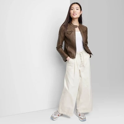 Women's Super-High Rise Soft Wide Leg Jeans - Wild Fable™ Off-White 6 Women's Super-High Rise Soft Wide Leg Jeans - Wild Fable™ Off-White - Image 6