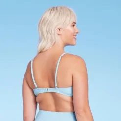 Women's Tie-Front Pique Textured Bralette Bikini Top - Wild Fable™ Rust